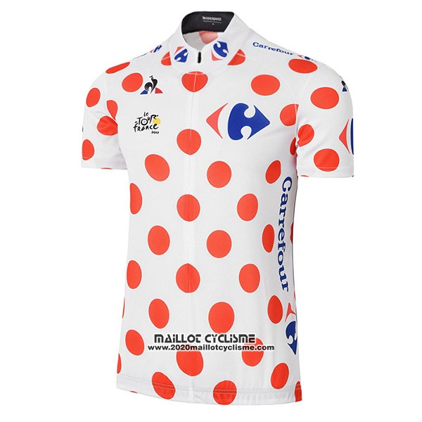 2017 Maillot Ciclismo Tour de France Blanc et Rouge Manches Courtes et Cuissard